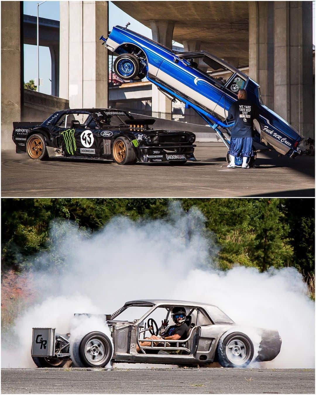 ケン・ブロックのインスタグラム：「Before becoming “Lab Coat Ron” at @theHoonigans, Ron Zaras aka “@Roncar” was the man behind the camera for many of the great photos you saw of me from Hoonigan Racing, for the first 7 years of my time racing for Ford. Check out this rad gallery of shots he took over that time. #Roncar」