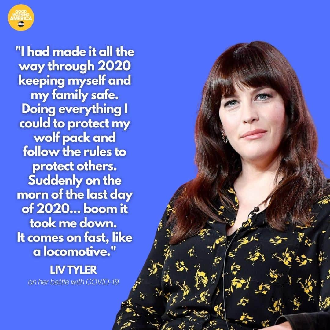 Good Morning Americaさんのインスタグラム写真 - (Good Morning AmericaInstagram)「Actress Liv Tyler issued a harrowing warning over the weekend about COVID-19. Link in bio for her full post.」1月19日 3時30分 - goodmorningamerica