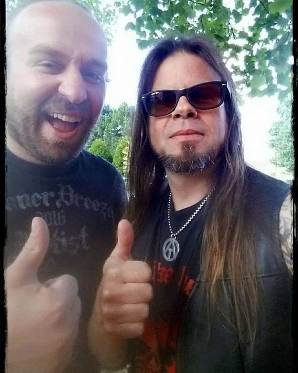 Queensrycheさんのインスタグラム写真 - (QueensrycheInstagram)「Todd w/ our talented friend and the best tech in the biz, Bender, at Hellfest Open Air in Clisson, France 👍 #queensryche #france🇫🇷 #toddlattorre #tlt #leadvocalist #bender #anthonybender #besttech #brotherfromanothermother #bestfriend #talented #coolestdudeever #memories #alwayslotsoffunandlaughter #friendship」1月19日 5時30分 - queensrycheofficial