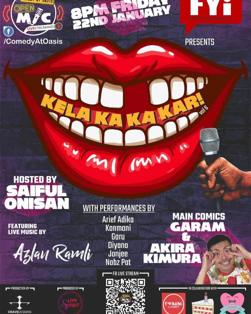 アキラ・コンチネンタル・フィーバーさんのインスタグラム写真 - (アキラ・コンチネンタル・フィーバーInstagram)「🇮🇩🔜🇲🇾live😁Everyone! Let's go see my online performance LIVE STREAMING on Comedy At Oasis's Facebook Page!!  22nd January at 8PM (Malaysia Time), 7PM (Indonesia Time)!!! Don't forget to stay tune!!!  http://bit.ly/KelaKaKaKarVol6 22日インドネシアからマレーシアのイベントに生出演します！是非チェックしてください😄 アキラマジックショー！ #malaysia  #kelakakakar  #akirakimura #akira #saifulonisan  #agt #asiasgottalent  #goldenbuzzer #magic」1月19日 16時37分 - official_akira7