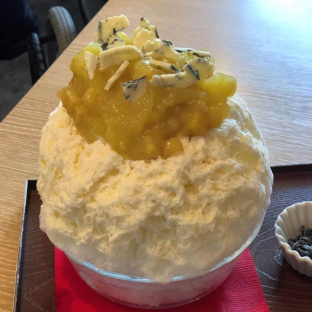 しなしさとこさんのインスタグラム写真 - (しなしさとこInstagram)「. . ブルキントン🧀🍧 2度目のリピーター😋 うちは息子もさくらお嬢 も私もチーズが大好物✨ . . #しなしさとこ #女子格闘技 #格闘技女子#女子アスリート#腹筋女子 #ジョシカク #アラフォー #40代 #43歳 #脱げるカラダ#かき氷 #かき氷女子 #かきごおりすと#氷活 #サカノウエカフェ #サカノウエ #期間限定 #ブルキントン #ブルーチーズ #栗きんとん#sakanouecafe #さとこかき氷#リピーター」1月19日 15時17分 - shinashisatoko