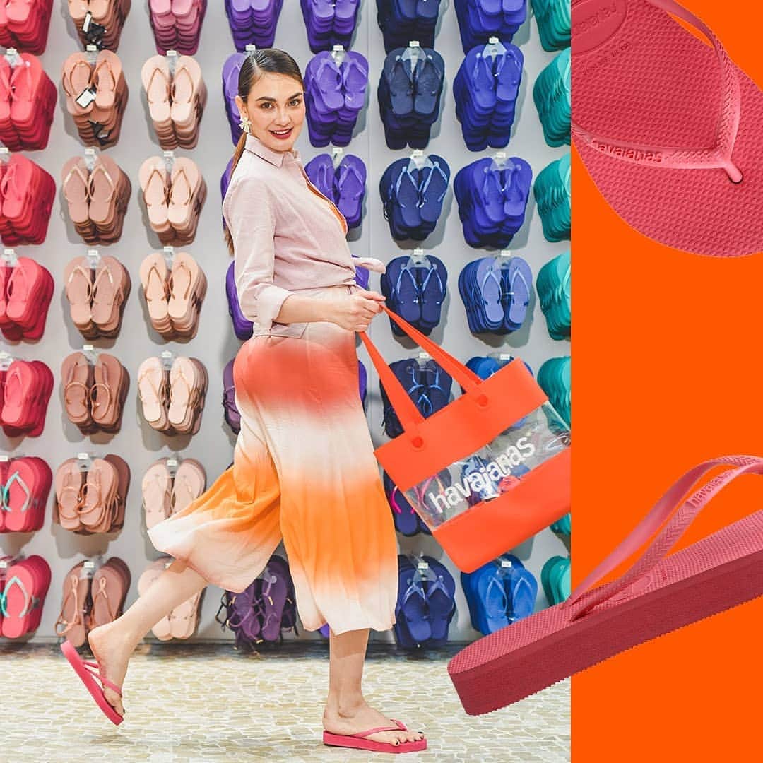 ルナ・マヤのインスタグラム：「For me @havaianas.indonesia is about happiness and joy. Let's spread positivity through colors. For more colorful days this year. #havainasindonesia #lunamaya」