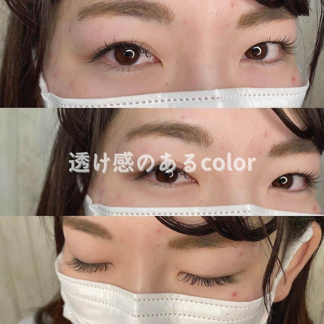 小澤楓のインスタグラム：「肌の色が白い方は、透け感の出るcolorがオススメです♡ . パーソナルカラーを診断された方は、 パーソナルカラーを教えていただければご自身に合う色味をご案内させていただきます♡ . パーソナルカラー診断なら @tomomi.kido ともみんへ💐 . . 今回のお客様のcolorは、 #khakibrow に新色の#ash を混ぜてます❄️ ちょっと冬っぽくてカワイイ♡ 冬もblue系の色味が人気ですヨ☃️ . .  #カラーマツエク #マツエクデザイン #マツエク #eyelash #アイデザイナー #オンラインサロン #高円寺 #高円寺マツエク#神戸#神戸マツエク #似合わせまつげ  #お悩み解決 #美容 #メンズパーマ  #大阪マツエク #耳つぼジュエリー #耳つぼ #耳つぼダイエット　#耳つぼマッサージ #まつげパーマ #ラッシュリフト」