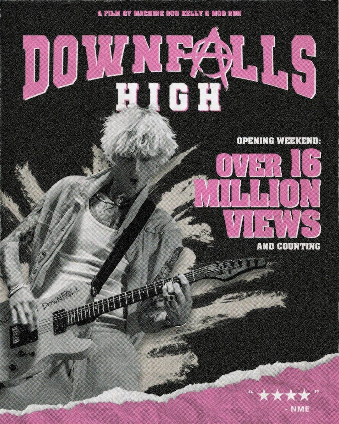 Young Gunnerのインスタグラム：「opening weekend did over 16 million views!! 🍿🎬🙏🏼 now we’re premiering it on youtube today for everyone to watch. #DownfallsHigh link in bio (thanks to everyone who helped us turn the album into its own world and era 💘)」
