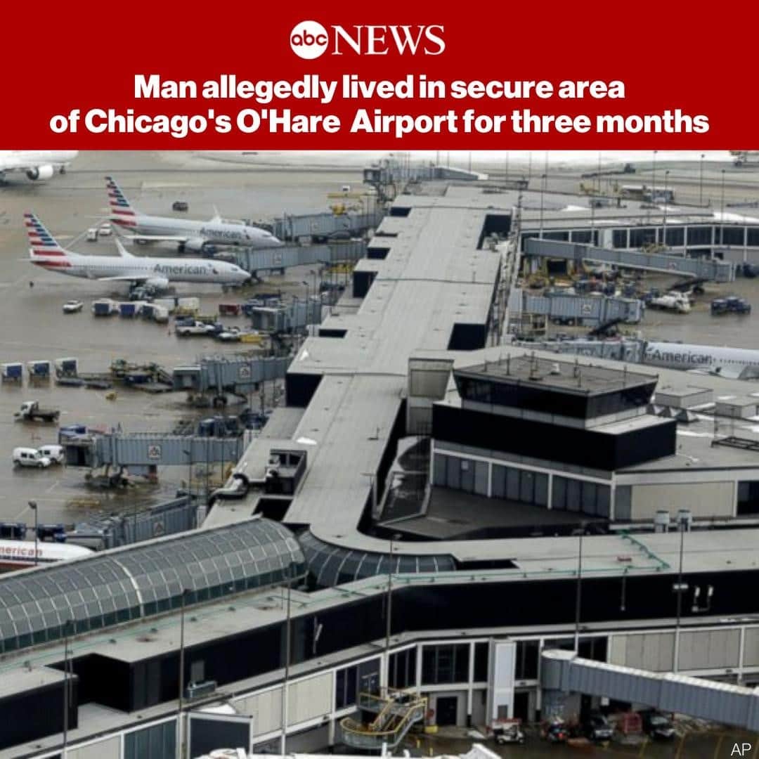ABC Newsさんのインスタグラム写真 - (ABC NewsInstagram)「Authorities say a man who told police he was afraid to fly due to the coronavirus pandemic lived undetected inside a secure area of Chicago's O'Hare International Airport for three months, surviving off of food provided to him by strangers, before he was arrested this weekend. MORE AT LINK IN BIO.」1月19日 12時01分 - abcnews