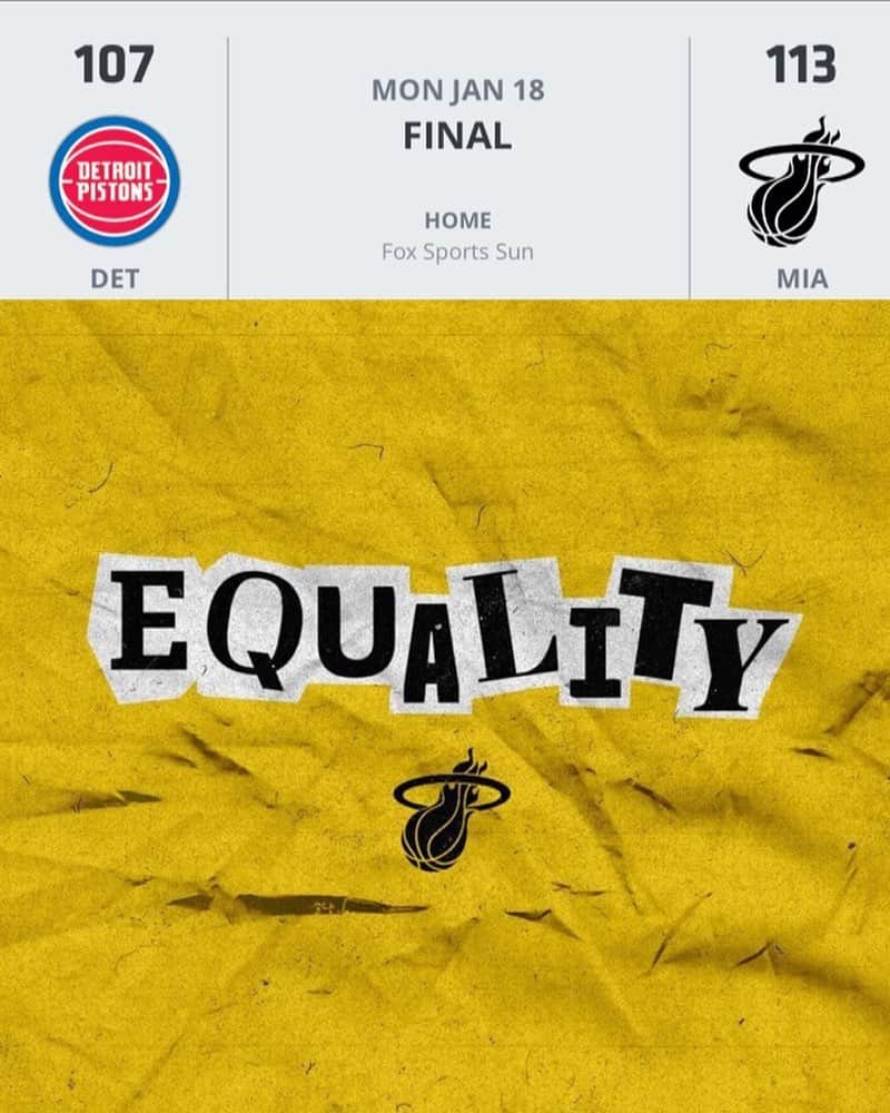 Miami HEATさんのインスタグラム写真 - (Miami HEATInstagram)「Equality. His Dream. Our Duty. #MLKDay」1月19日 12時39分 - miamiheat