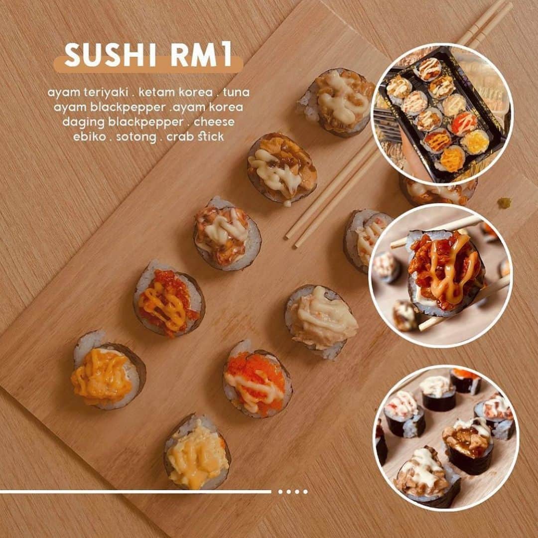 Wak Doyokのインスタグラム：「Lazat..!!! 👏🏻👏🏻👏🏻 dekat sini ada undang-undang kalau nak makan kena order. @sushiwakmalaysia Rm1 aja encik murah sedap lazat kalau rasa pasti nak lagi. Kalau tak percaya tanya dia 🥸 apa lagi order cepat nanti boleh hantar sedap makan dengan keluar waktu PKP ni http://www.wasap.my/60173930354/SUSHIWAK 🍣 #SushiwakMalaysia #Sushiwak」