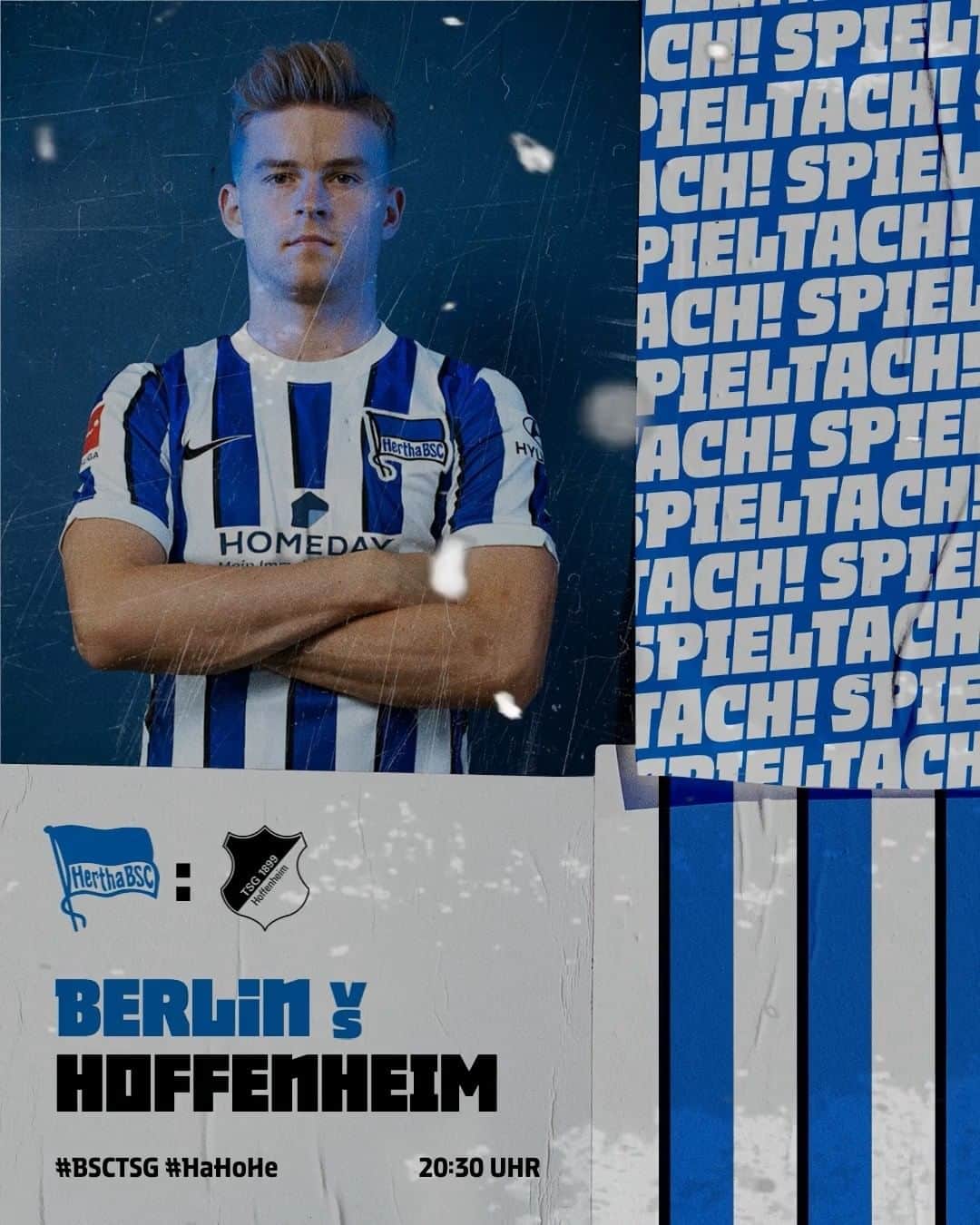 ヘルタ・ベルリンのインスタグラム：「Zum Abschluss der Hinrunde kommt es heute Abend zum Duell #BSCTSG! 🔵⚪️ . . #HaHoHe #herthabsc」