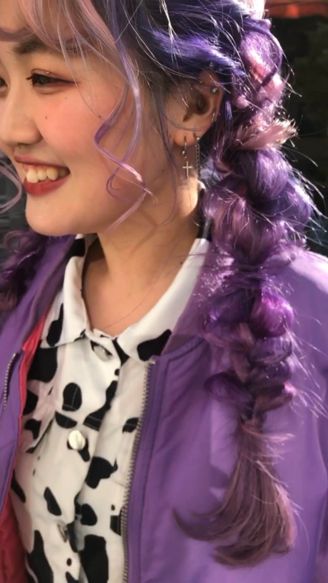 Miki Kajiwaraのインスタグラム：「@_ru.3915.na_  #ブリーチ #ピンクヘアー  #バイオレット」