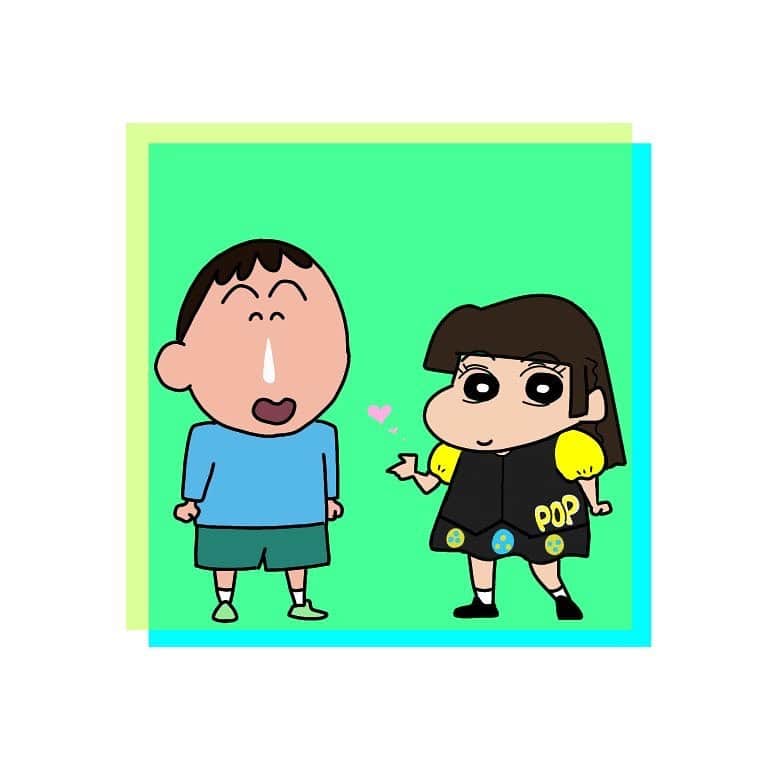 のインスタグラム：「可愛すぎる🤦‍♀️💗 イースターガールズの衣装着てるよ😭 ファンの方が書いてくれた！ありがとう！  #クレヨンしんちゃん  #ボーちゃん」