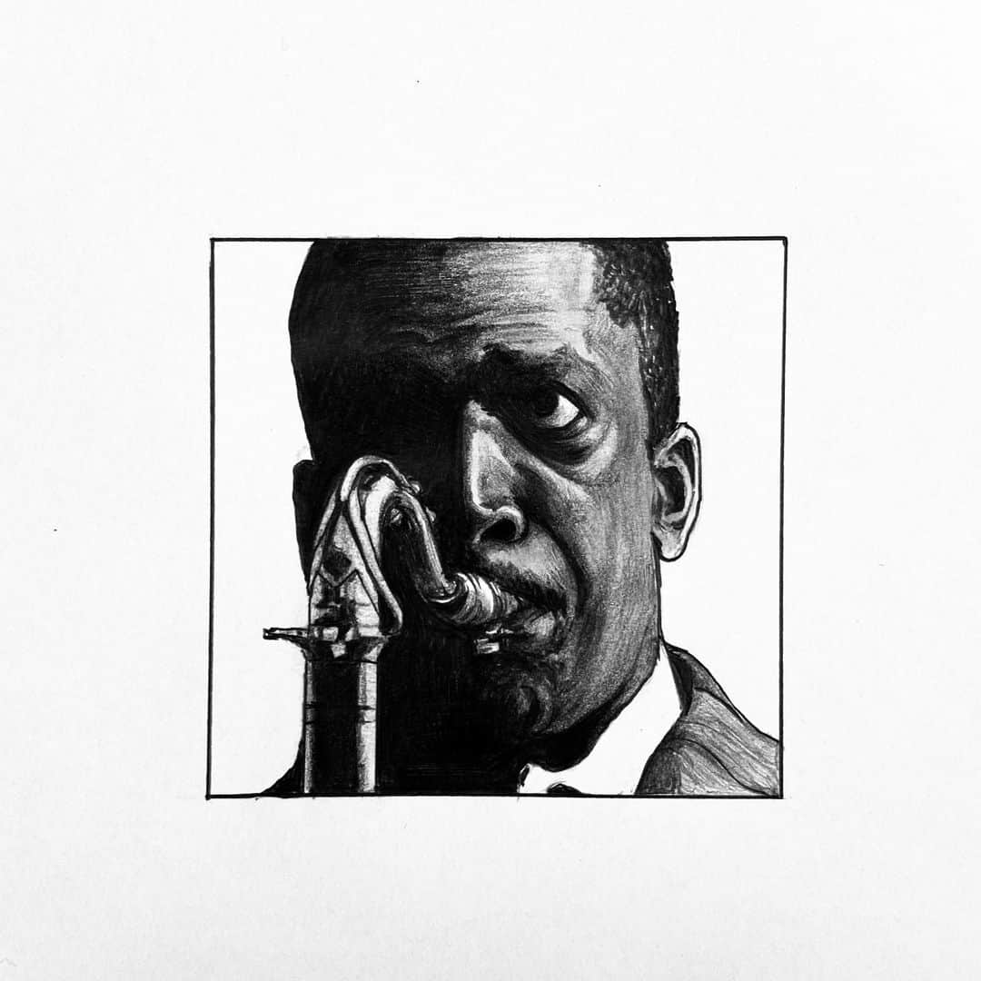 逢坂庵さんのインスタグラム写真 逢坂庵instagram Sketch01 Jazz Jazzart Johncoltrane Saxophone Tenorsax Illustration Illustagram Pencilart Portraitsketch Monochrome ジャズ ジョンコルトレーン テナーサックス サックス イラスト