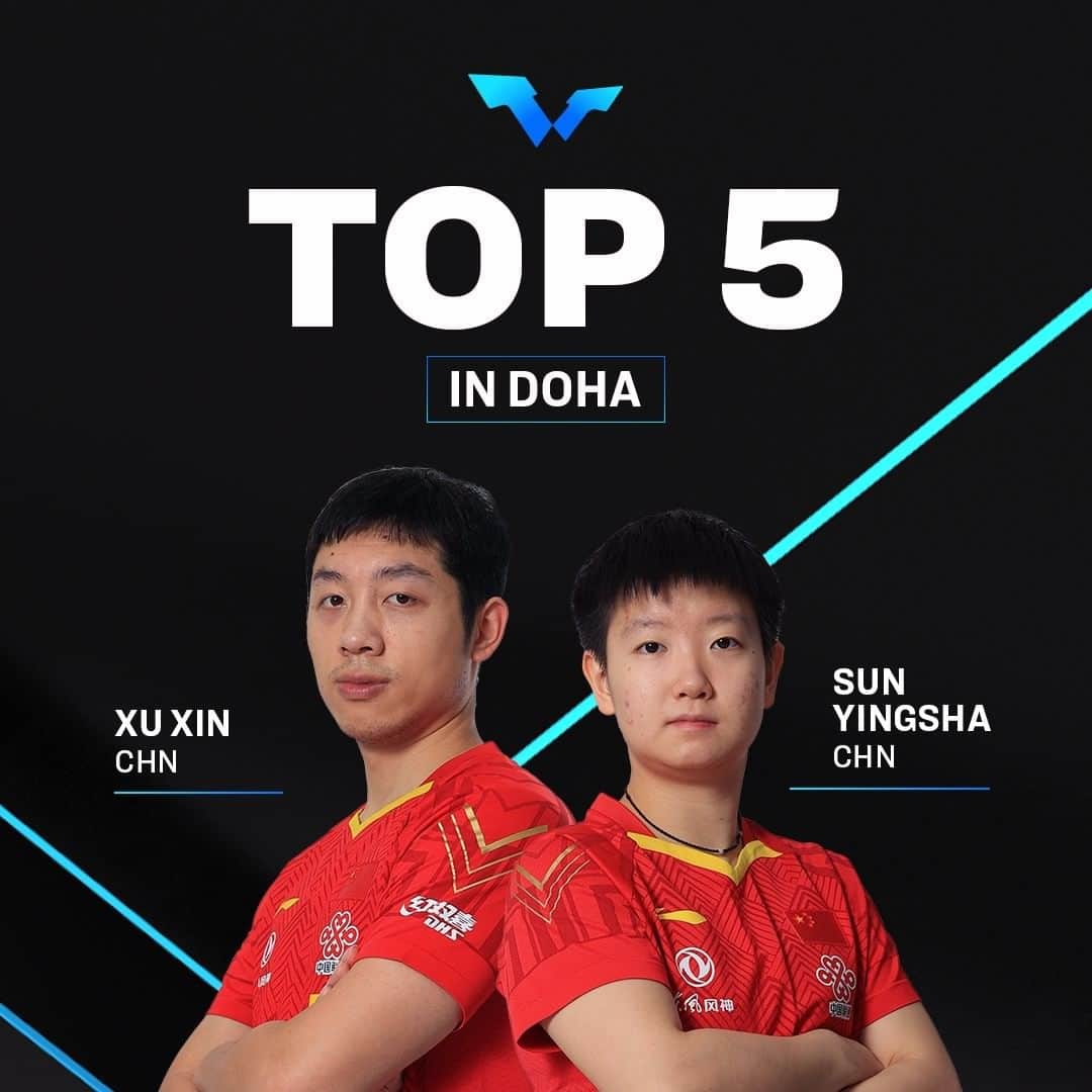 のインスタグラム：「Introducing the 🔝 🖐 men's and women's players at the #WTT Middle East Hub!  Who are you most excited to watch in #Doha this March? 🇶🇦 🤩」