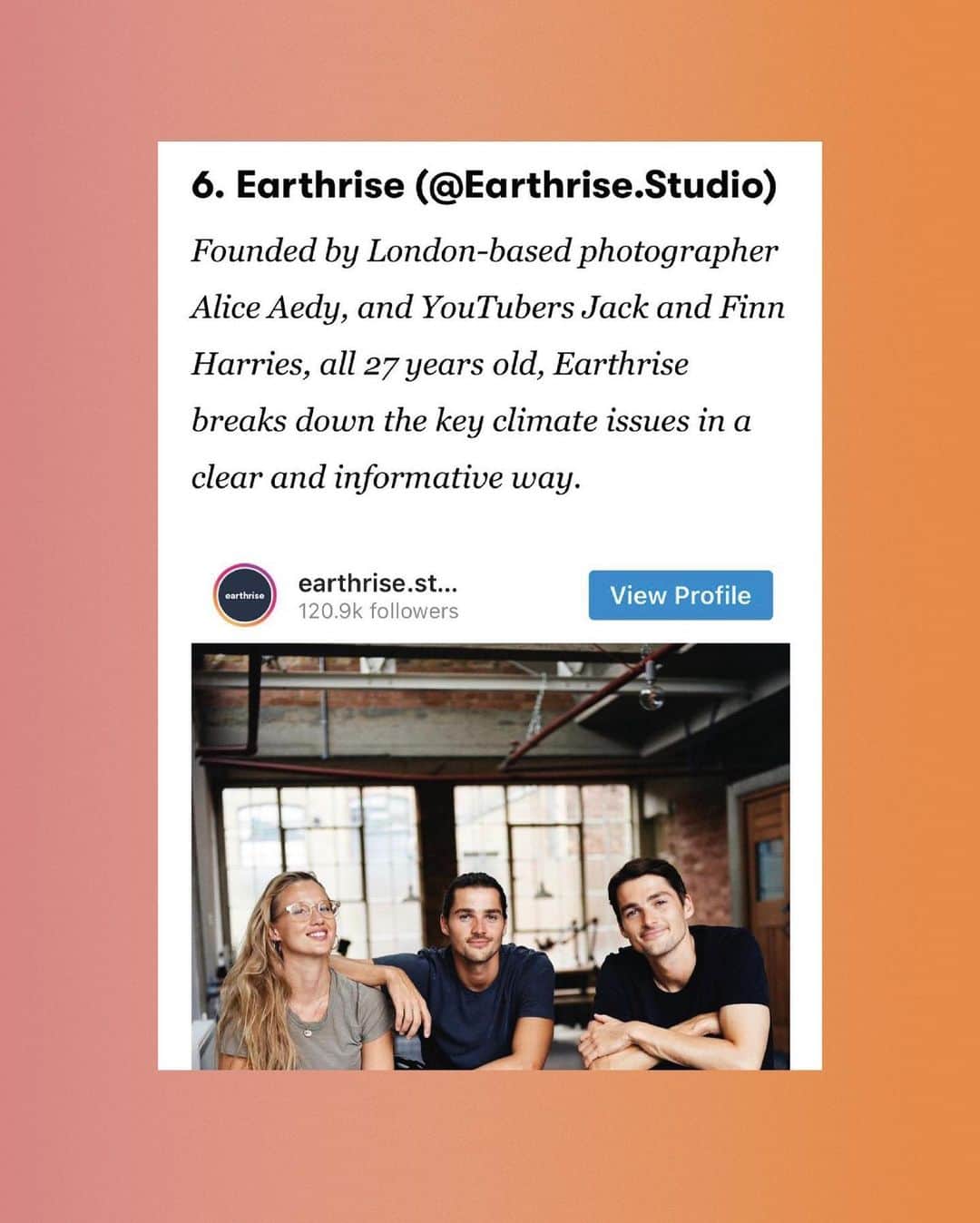 Jackson Harriesさんのインスタグラム写真 - (Jackson HarriesInstagram)「Thrilled to have @earthrise.studio featured in @vogue alongside some other amazing environmental activist and influencers. @ninagualinga @vanessanakate1 @toritsui_ @ridhimapandeyy @pattiegonia @queerbrownvegan   🌱💚  Thank-you @chan_ely for the feature!」1月19日 22時48分 - jackharries