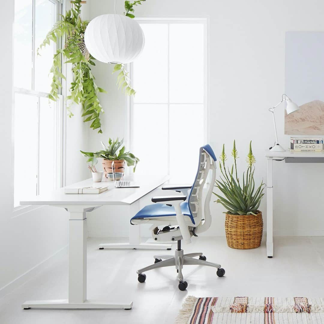 Herman Miller （ハーマンミラー）さんのインスタグラム写真 - (Herman Miller （ハーマンミラー）Instagram)「Kitchen table offices have their perks (proximity to the fridge!). But when it comes to comfort, nothing beats a sit-to-stand desk and an ergonomic office chair. We think companies should help their employees create productive home offices and offer satellite offices in different regions. That way everyone has access to the people and tools they need to be successful. For more #WFH tips, check out the link in our bio.」1月20日 3時30分 - hermanmiller