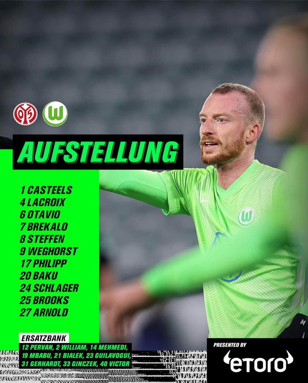 VfLヴォルフスブルクさんのインスタグラム写真 - (VfLヴォルフスブルクInstagram)「Swipe zur Start-1️⃣1️⃣! 🐺  #vflwolfsburg #arbeitfussballleidenschaft #immernurdu #immer_hungrig #m05wob #bundesliga」1月20日 3時39分 - vfl.wolfsburg