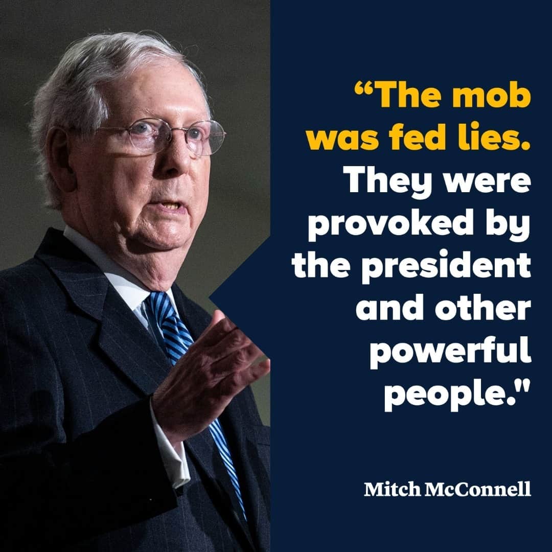 CNBCさんのインスタグラム写真 - (CNBCInstagram)「President Donald Trump and others provoked the swarms of his supporters that stormed the U.S. Capitol, Senate Majority Leader Mitch McConnell said Tuesday.⁠ ⁠ The remarks from McConnell, R-Ky., came as he and Senate Minority Leader Chuck Schumer, D-N.Y., worked to hash out details on Trump’s impending impeachment trial. The GOP leader made the direct link between the Republican president’s rhetoric and the Jan. 6 riot, which left five dead, the day before President-elect Joe Biden is sworn in as president.⁠ ⁠ McConnell has rebuffed pressure from Democrats to hold that trial before Trump leaves office, but he has told colleagues that he is undecided on whether Trump should be convicted in the Senate for inciting the riot. ⁠ ⁠ Full details at the link in bio.⁠ ⁠」1月20日 4時02分 - cnbc