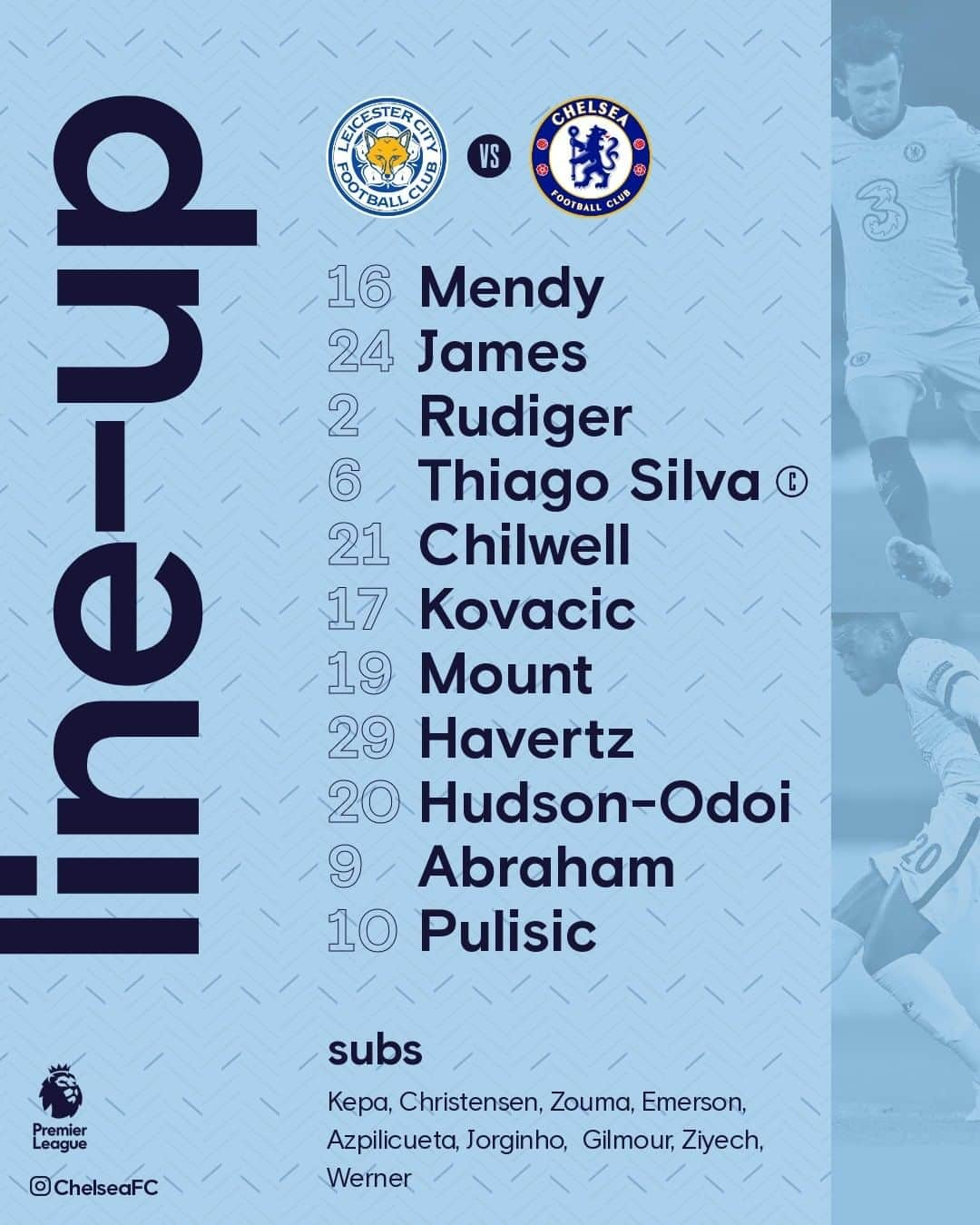 チェルシーFCさんのインスタグラム写真 - (チェルシーFCInstagram)「Our starting XI for tonight's clash 👇🦁🦊 #Chelsea #CFC #LEICHE」1月20日 4時14分 - chelseafc