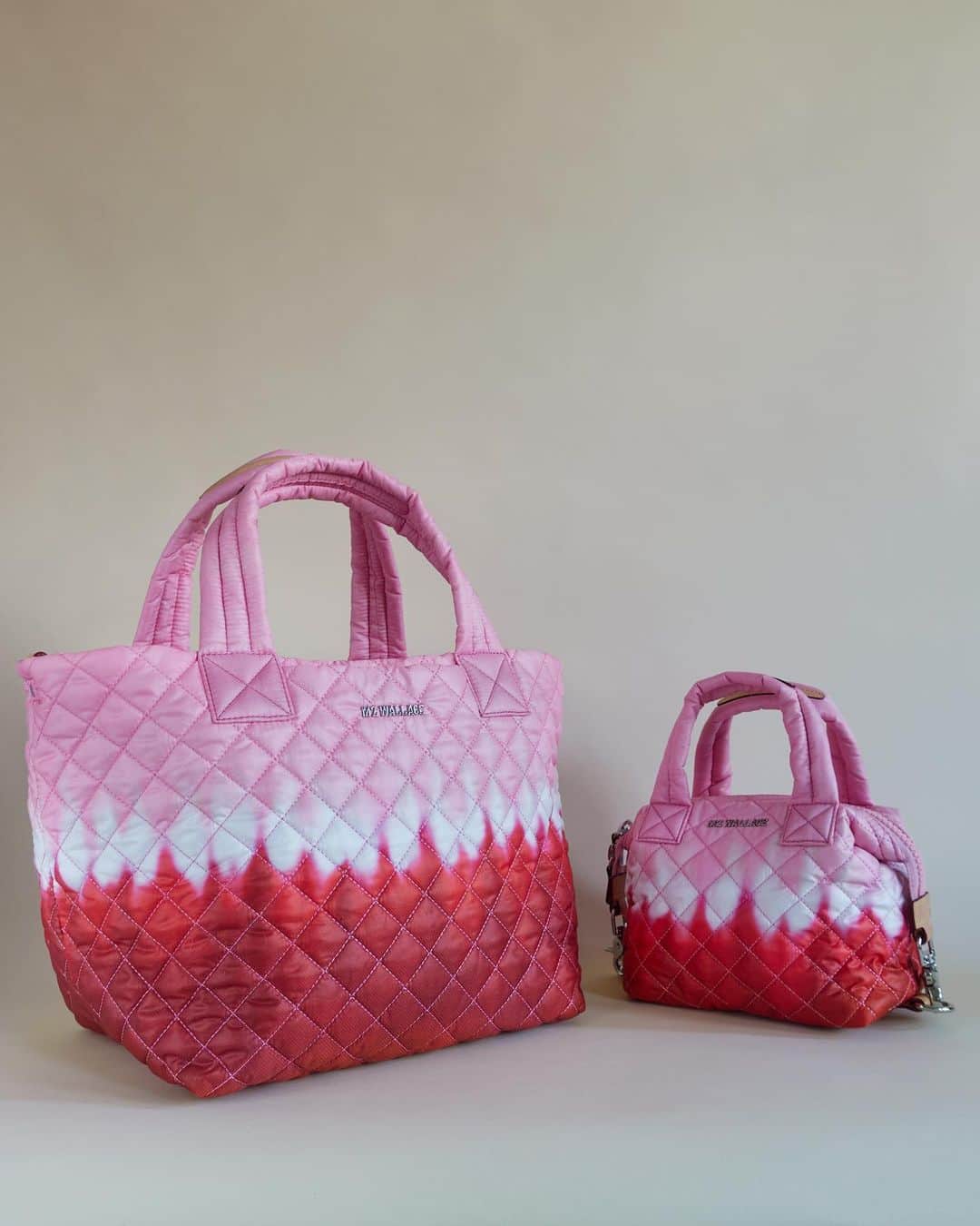 MZウォレスのインスタグラム：「New & limited edition — our exclusive collection of Valentine’s Day styles is here! Treat a friend, or a loved one, or yourself to the Rose Tie Dye Metro Tote Deluxe (it comes with a limited edition detachable Love pouch!) or the Rose Tie Dye Micro Sutton.  These limited editions won’t last long — Tap to shop!」