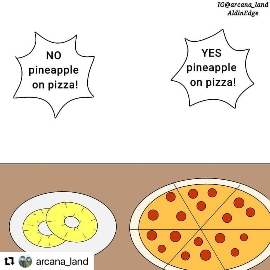 Koleksi Komik Malaysiaさんのインスタグラム写真 - (Koleksi Komik MalaysiaInstagram)「#Repost @arcana_land with @make_repost ・・・ Pineapple on Pizza  Another popular argument on the internet just like the previous milk and cereal comic. Do you like pineapple pizza? I wonder how actually it taste like  . . . Like the comic? Don't forget to leave a like, comment, share and follow for more content! ___________________________ #aldinedge #comics #art #comicbooks #drawing #illustration #comicart #comicbook #artist #igcomicfamily #manga #cartoon #sketch #anime #animeart #digitalart #igcomics #artwork #comicstrip #comiccollector #draw  #comicfeature #animememes #mememalaysia #animemalaysia #komikmalaysia #kartunmalaysia #pizza #pineapple pineapplepizza」1月20日 11時24分 - tokkmungg_exclusive