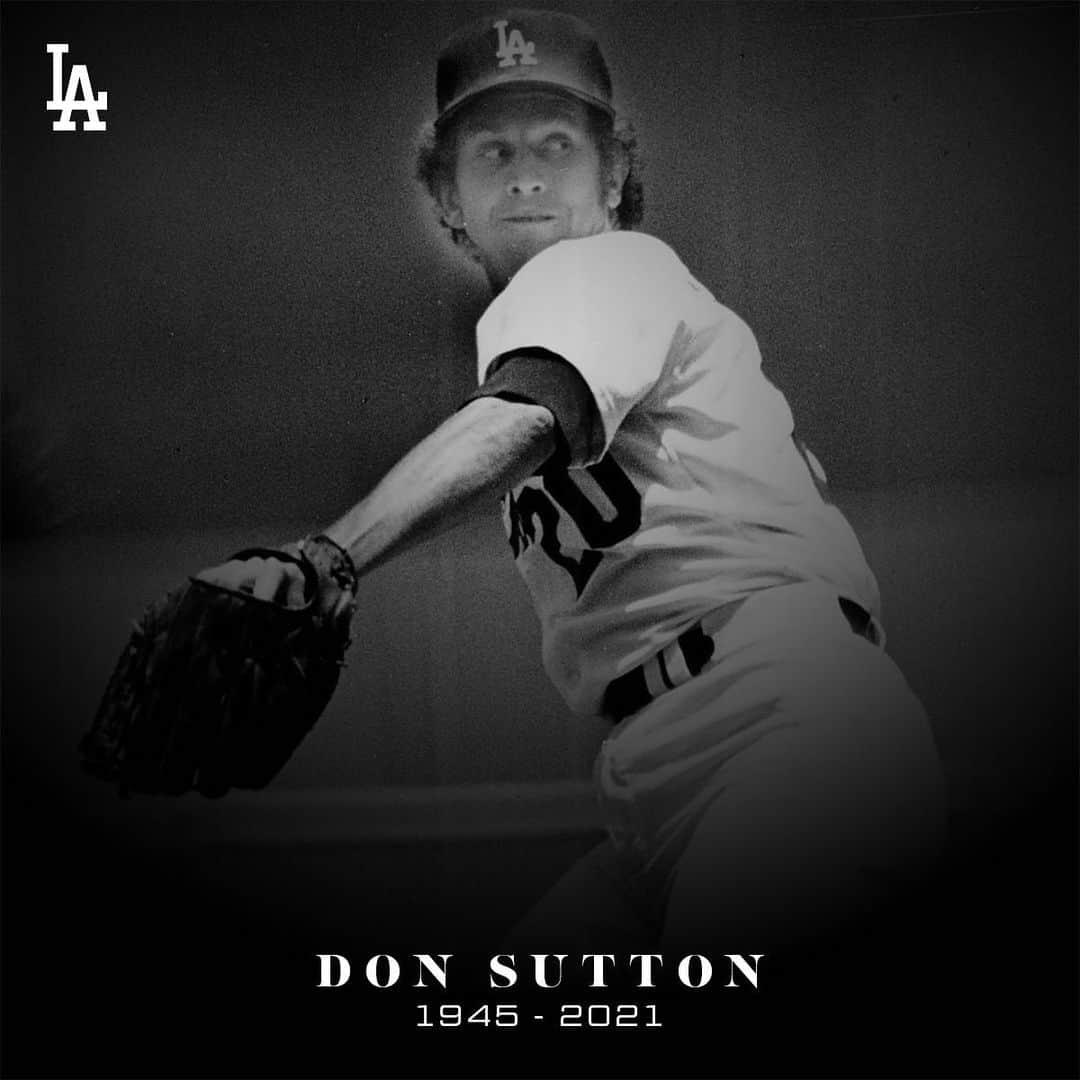 Los Angeles Dodgersさんのインスタグラム写真 - (Los Angeles DodgersInstagram)「The Los Angeles Dodgers mourn the passing of Hall of Famer and Dodger all-time great Don Sutton. Our thoughts are with his family and friends at this difficult time.」1月20日 8時21分 - dodgers