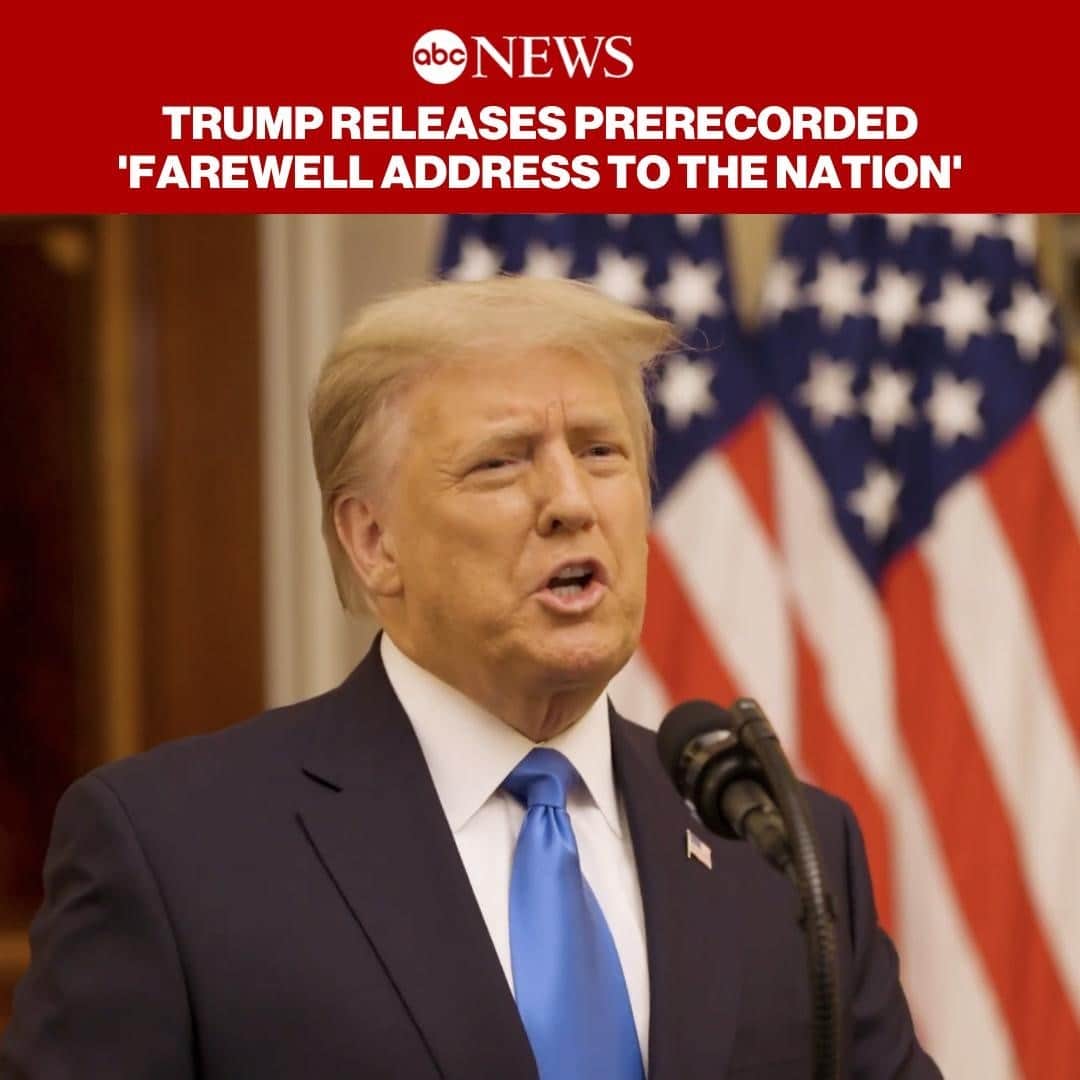 ABC Newsさんのインスタグラム写真 - (ABC NewsInstagram)「On his final full day in office, Pres. Trump released a taped "farewell address to the nation," seeking to rebuild a badly damaged legacy just hours before was set to leave Washington behind. MORE AT LINK IN BIO.」1月20日 8時31分 - abcnews