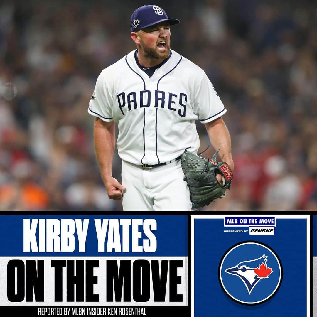 MLBさんのインスタグラム写真 - (MLBInstagram)「The Blue Jays and relief pitcher Kirby Yates have agreed on a deal, per Ken Rosenthal.」1月20日 9時42分 - mlb