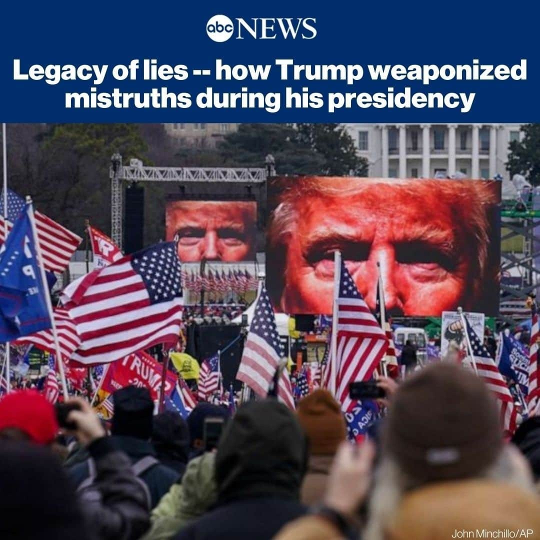 ABC Newsさんのインスタグラム写真 - (ABC NewsInstagram)「Legacy of lies -- how Trump weaponized mistruths during his presidency. READ AT LINK IN BIO.⁠」1月20日 19時57分 - abcnews