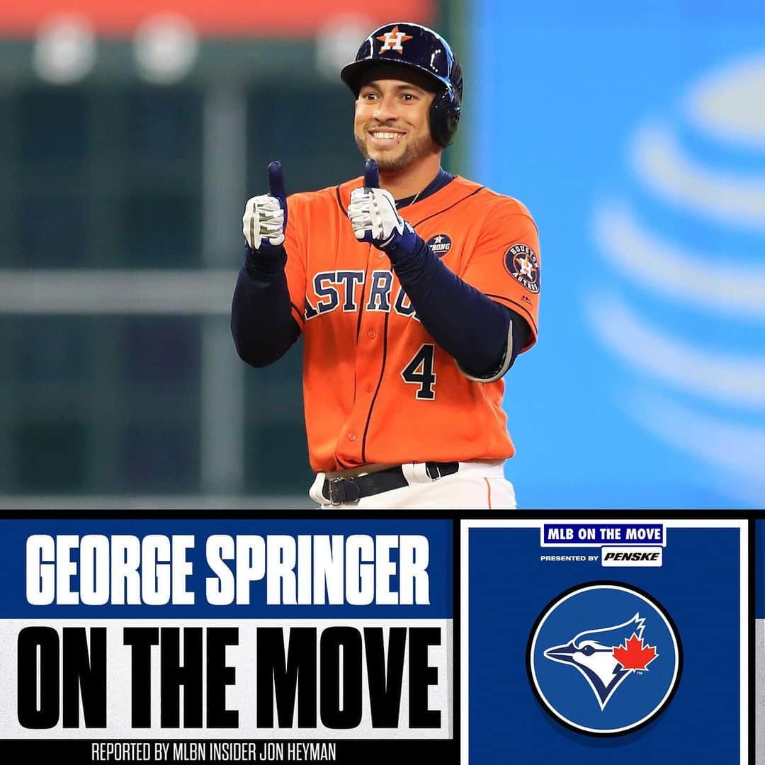MLBさんのインスタグラム写真 - (MLBInstagram)「The Blue Jays get their guy.  Toronto and OF George Springer reportedly agree to a 6-year, $150M deal, per MLB Network's Jon Heyman.」1月20日 13時03分 - mlb