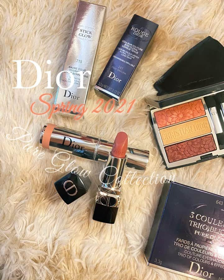 のインスタグラム：「🍃🌼🌸 #dior #pureglowcollection #springcollection2021 . 春のコレクションでも イエベに優しいディオールだいすき💞」