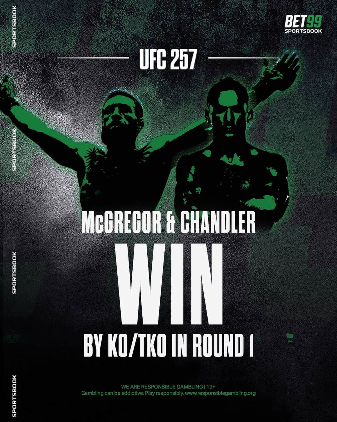 ジョルジュ・サンピエールさんのインスタグラム写真 - (ジョルジュ・サンピエールInstagram)「@bet99sportsbook is offering new customers 25-1 Boosted Odds on McGregor & Chandler to win by KO/TKO in the 1st round! Click the link in my bio and register with the code GSP250 and bet with me now!」1月21日 5時56分 - georgesstpierre