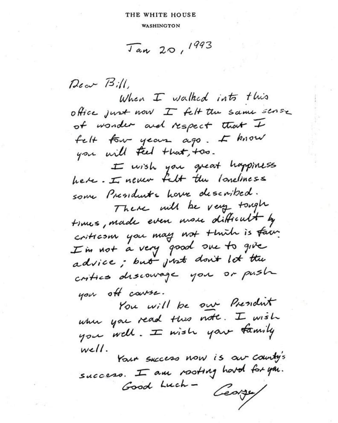 アンディー・コーエンさんのインスタグラム写真 - (アンディー・コーエンInstagram)「The letter outgoing President Bush left for incoming President Clinton.  This speaks for itself, 27 years later. (UPDATE: Though he wasn’t man enough for the traditional transfer of power,  the outgoing President did leave a letter for President Biden.)」1月20日 21時59分 - bravoandy