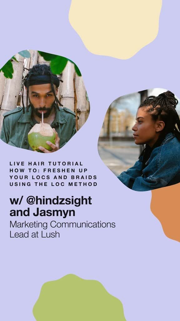 LUSH Cosmeticsのインスタグラム：「@hindzsight and Jasmyn (Marketing Communications Lead at Lush) show you how to: freshen up your locs and braids using the LOC method.  Shop #CurlsCoilsTexture👇👇  Full range: https://bit.ly/3i23EHc  Renee's Shea Souffle: https://bit.ly/38warG1  Avocado Co-Wash: https://bit.ly/2XxDbb6  Super Milk Conditioning Hair Primer: https://bit.ly/3i5zZwJ  Power Conditioner: https://bit.ly/38xlWgw  Glory Conditioner: https://bit.ly/3i4pN7J  Curl Power Hair Cream: https://bit.ly/2LCdhjQ  #haircare #locs #boxbraids #loc #curls #curlyhair #healthyhair #hairgoals #selfcare #naturalhair #lushhowto」