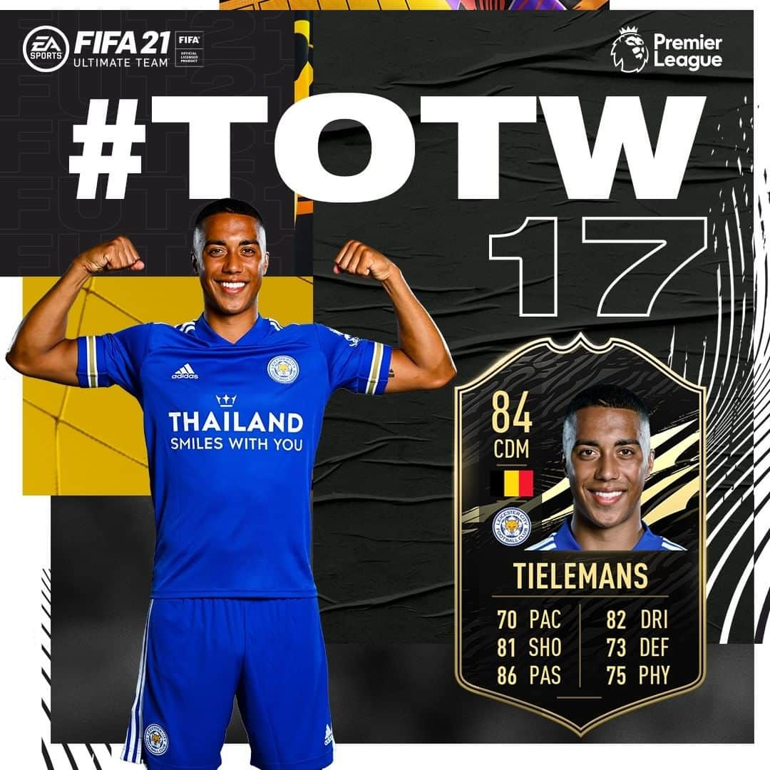 レスター・シティFCさんのインスタグラム写真 - (レスター・シティFCInstagram)「Youri's been named in @easportsfifa's latest #TOTW! 🎮  #lcfc • #FIFA21 • @youritielemans」1月21日 3時00分 - lcfc