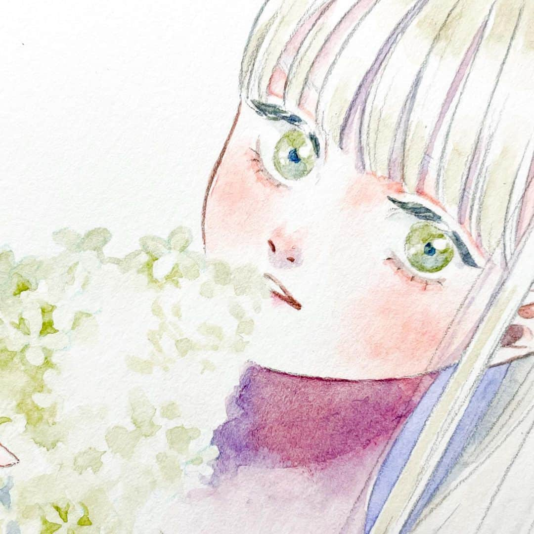 miiiのインスタグラム：「💠 #illustration #watercolor #watercolorpainting #透明水彩 #水彩画 #水彩イラスト」