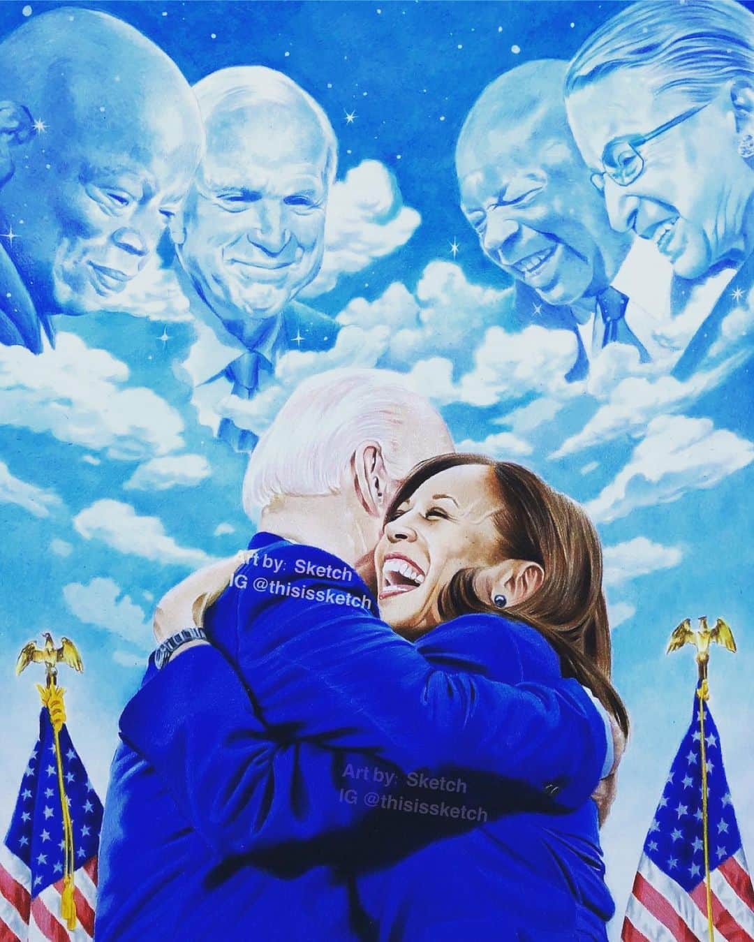 ジェネビーブ・ナジさんのインスタグラム写真 - (ジェネビーブ・ナジInstagram)「As it should be🔥✊🏾.  Congratulations again 🇺🇸America👏🏾💐. #bidenharris   ❤️🎨: @thisissketch」1月21日 6時13分 - genevievennaji