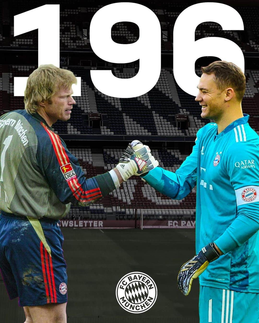 バイエルン・ミュンヘンさんのインスタグラム写真 - (バイエルン・ミュンヘンInstagram)「@oliverkahn 🤝 @manuelneuer   #Neuer kept a clean sheet for the1️⃣9️⃣6️⃣th time in the #Bundesliga, equalling the all-time record held by #Kahn. 🧱 #FCAFCB #NeuerTheWall #MiaSanMia」1月21日 6時31分 - fcbayern