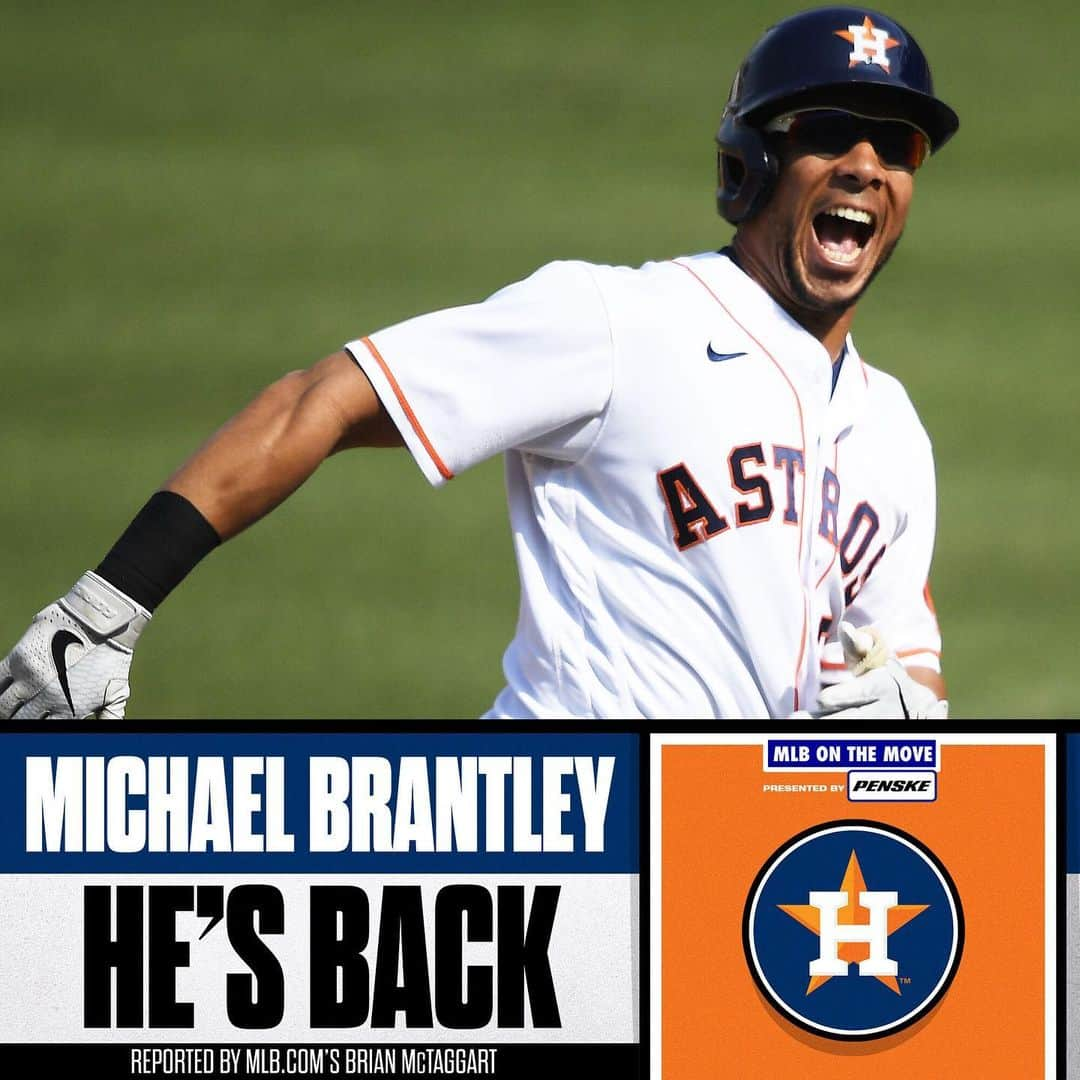 MLBさんのインスタグラム写真 - (MLBInstagram)「Michael Brantley's back in Houston on a 2-year, $32M deal, pending physical, reports MLB.com’s Brian McTaggart.」1月21日 7時03分 - mlb