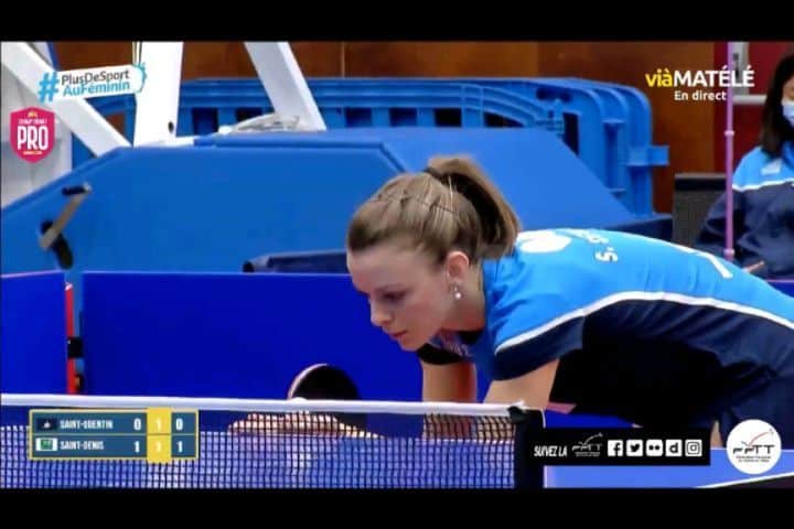 DE NUTTE Sarahのインスタグラム：「First loss in 8 matches for my team in the french Pro A 🏓 . We lost 0:3 against a strong team from St. Denis yesterday in 3 close single matches. . Here are the highlights of my match against Yang Xiaoxin 🇲🇨 that I lost 1:3. Unfortunately I couldn't win the 4th set where I was leading 8:4, but she just came back very strong 👏🏼 . We will keep on fighting, allez St. Quentin 🇨🇵💪🏼」