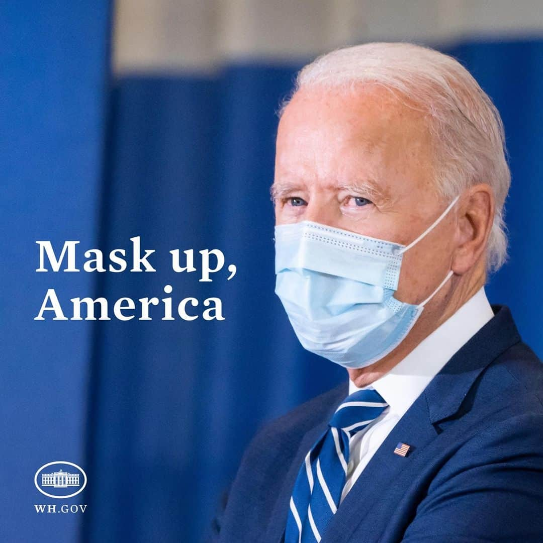 The White Houseさんのインスタグラム写真 - (The White HouseInstagram)「Today, @POTUS issued a mask mandate on federal property, launching his “100 Day Masking Challenge” as part of our efforts to flatten the COVID-19 curve.」1月21日 11時50分 - whitehouse