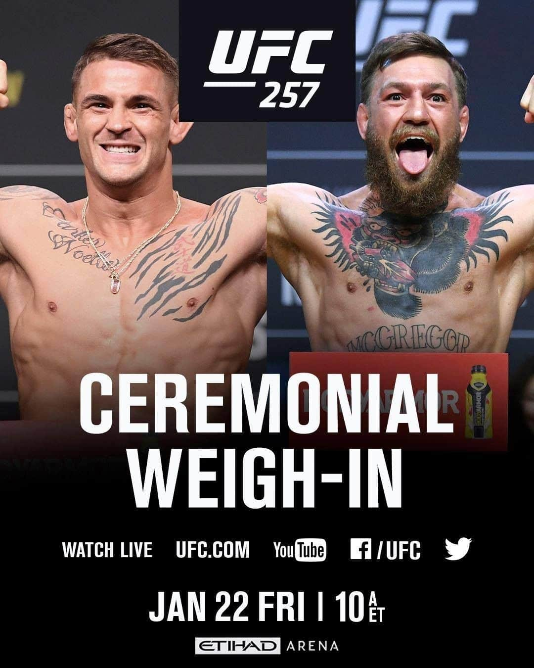 UFCさんのインスタグラム写真 - (UFCInstagram)「The final face-offs of fight week ⚖️ Don't miss Ceremonial Weigh-Ins on Friday morning.  [ PPV LINK IN BIO 🔗 #UFC257 #InAbuDhabi @VisitAbuDhabi ]」1月21日 12時01分 - ufc