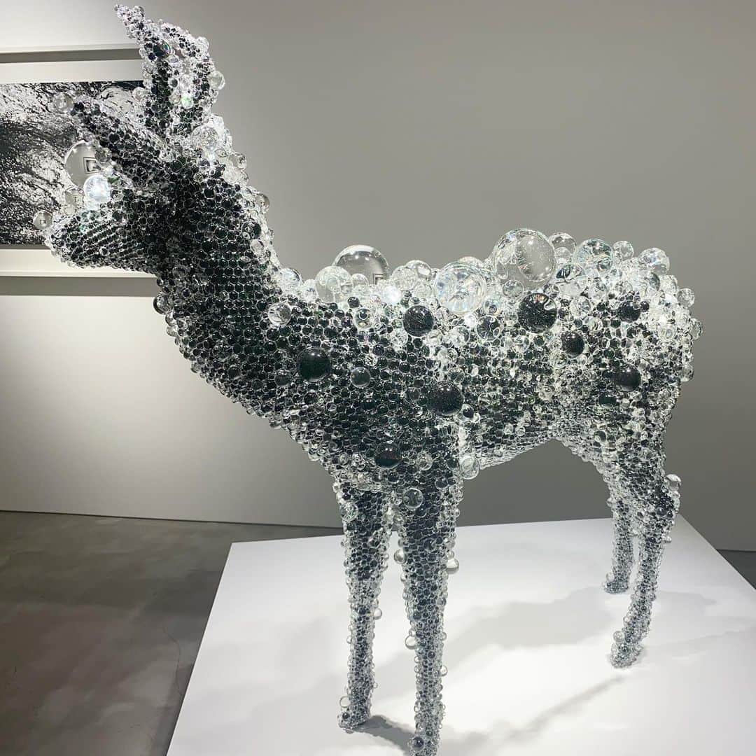 大石絵理のインスタグラム：「"Oracle" Kohei Nawa 旅色今月号のアート旅公開されました😌 ぜひご覧ください💙💜  https://tabiiro.jp/article/742/」