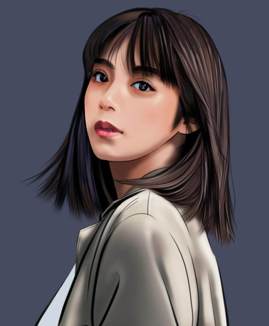 のインスタグラム：「『池田エライザさん(@elaiza_ikd )』 #似顔絵 #イラスト #イラストレーション #女優 #モデル #池田エライザ #caricature #illustration #portrait #artwork #drawing #actress #model #elaizaikeda」