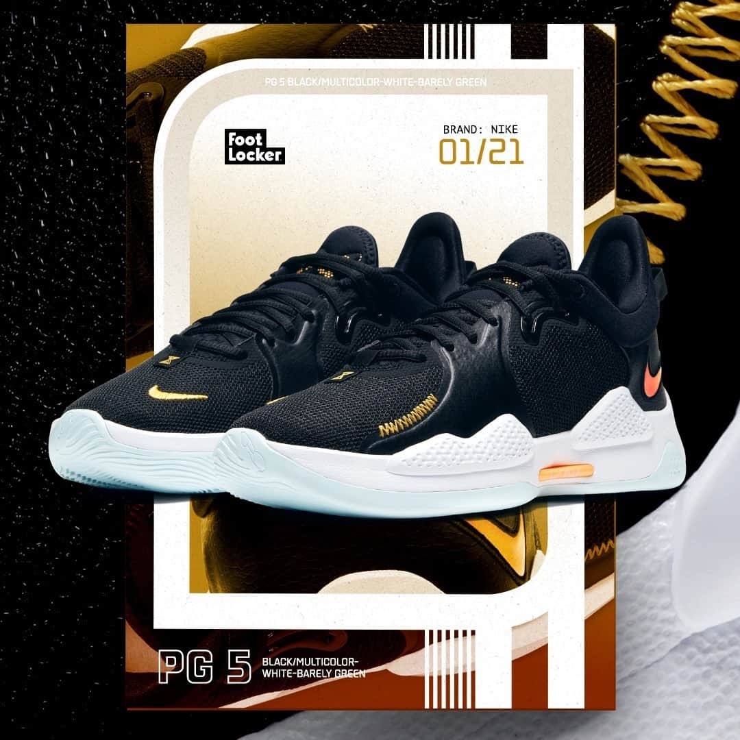 のインスタグラム：「Perfect for the two-way player! The all-new #Nike PG 5 is now available online and in select stores.」