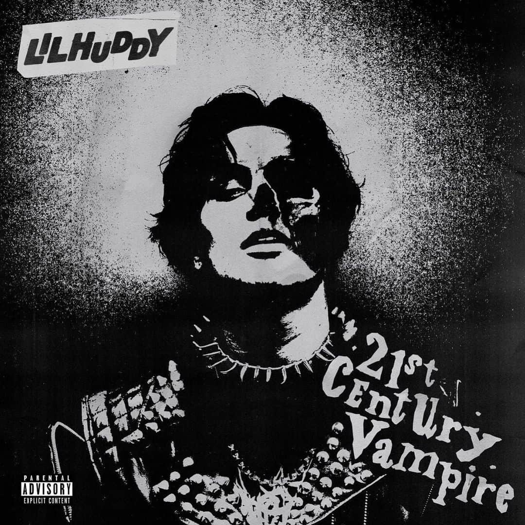 ニコラ・フォルミケッティのインスタグラム：「Congrats on the debut single @lilhuddy ☠️ @lilhuddy in customized jacket by @schottnyc x @conradbyconrad #21stcenturyvampire // photo @damon_baker hair @johnnystuntz 💀」