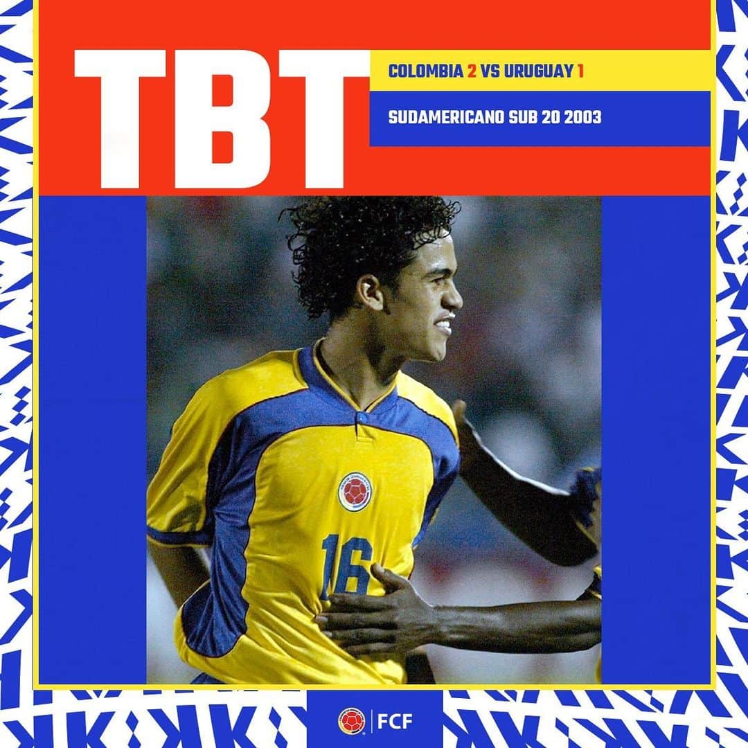 サッカー コロンビア代表チームのインスタグラム：「#TBT   Hoy recordamos nuestra victoria 🆚 Uruguay que sellaba nuestra clasificación a la Copa Mundial de la FIFA Sub 20 2003  🇨🇴 2️⃣ - 1️⃣ 🇺🇾 🏟️Domingo Burgueño ⚽ Jaime Ruiz, Yulián Anchico  #VamosColombia 🇨🇴」