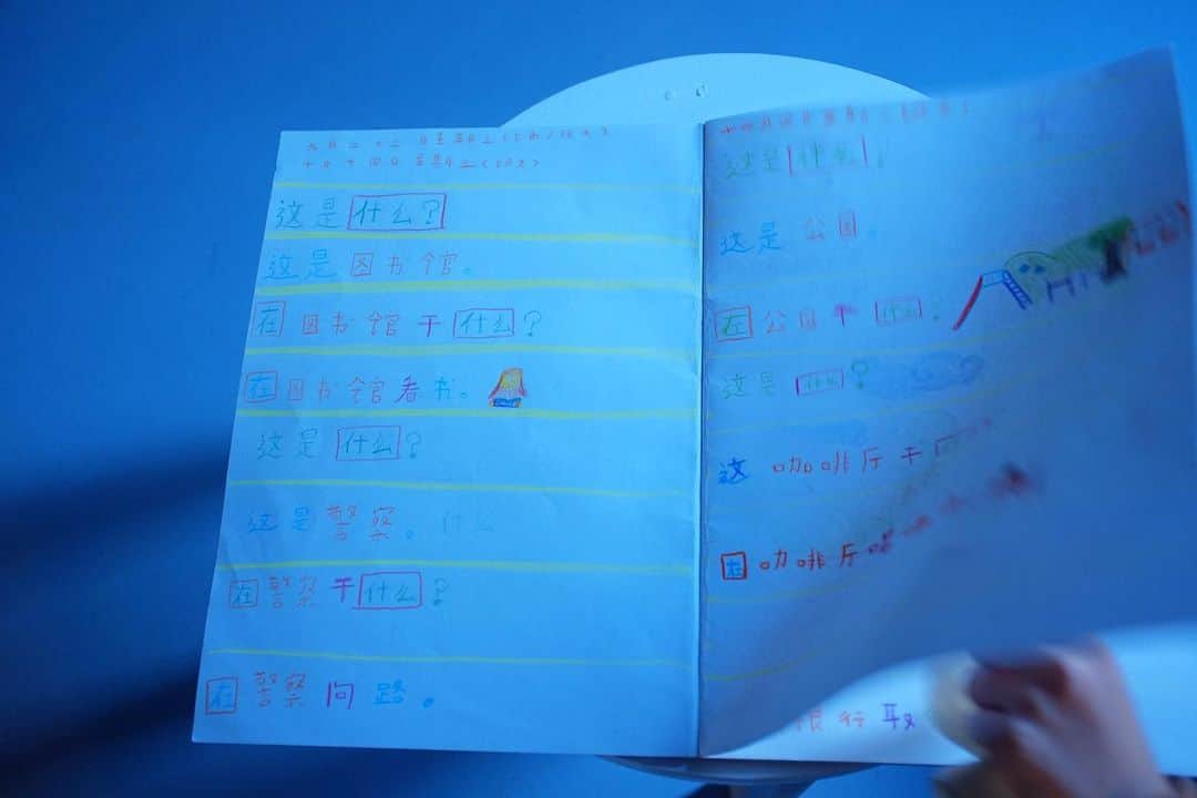 nonさんのインスタグラム写真 - (nonInstagram)「花種さんの中国語のノート。 学校では英語以外に、 第二外国語の授業で 中国語を学んでいる花種さん。  今は「はらぺこあおむし」を中国語で読み書きし始めたみたい。  漢字って美しいなって 改めて。  家族カレンダー  1月17日〜20日更新しました  子育てバトルにピーピーしたり、 そんな中の一筋の光（笑）を見出したり、 ご近所さんに感謝したり  そんな日々です  プロフィールよりとべます  #シュタイナー #シュタイナー教育 #シュタイナー学園 #シュタイナー学校 #ワルドルフスクール」1月21日 16時09分 - non19841120