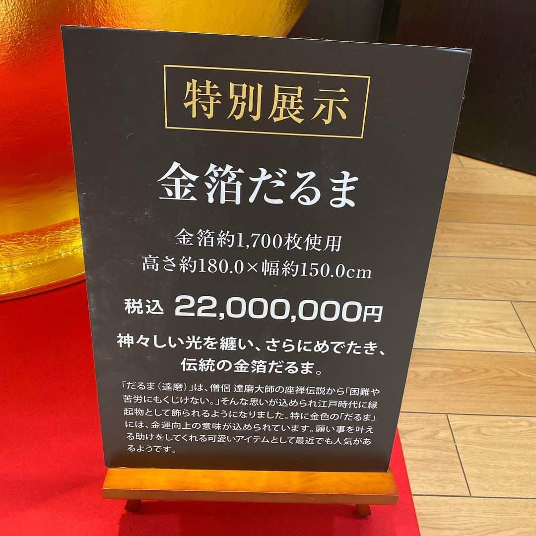 ゴッホ向井ブルーさんのインスタグラム写真 - (ゴッホ向井ブルーInstagram)「今日は金箔だるまにお会いできました。少しお値段しますが気になった方、担当者の方を紹介しますよ！！！」1月21日 19時18分 - goghmukai