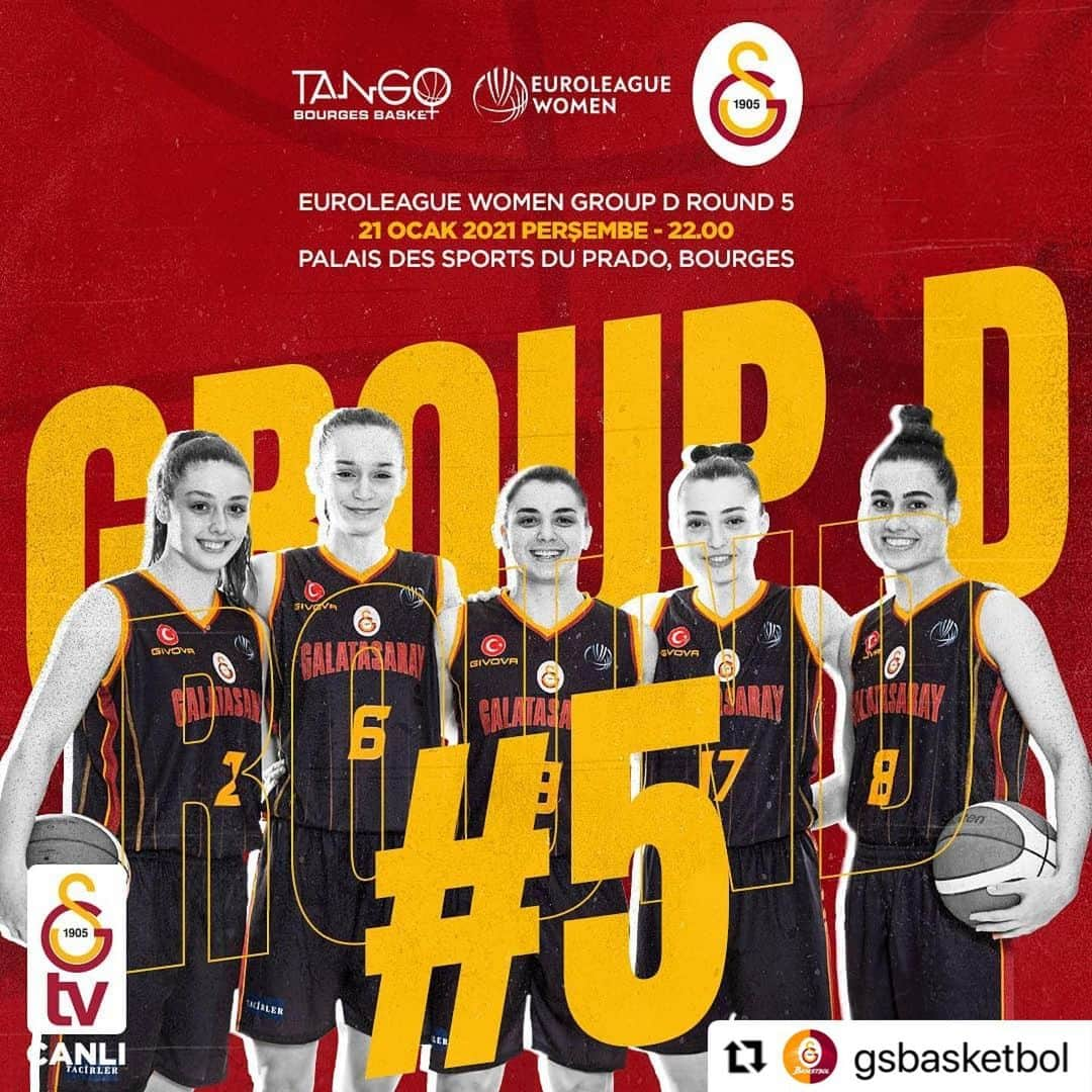 ガラタサライSKさんのインスタグラム写真 - (ガラタサライSKInstagram)「📺 #SarayınSultanları, Euroleague Women 5. maçında Bourges Basket ile karşılaşacak. Bu mücadeleyi saat 22.00'de GSTV ve galatasaray.com'dan canlı yayında izleyebilirsiniz.」1月21日 19時51分 - galatasaray