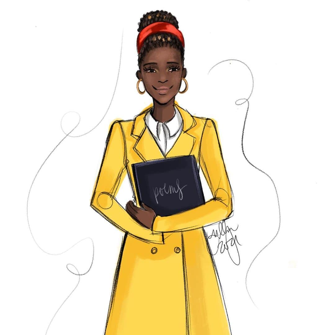 Holly Nicholsさんのインスタグラム写真 - (Holly NicholsInstagram)「The brilliance in her words and the magic in her heart 💛💛💛 @amandascgorman , wears Prada, sketched with Procreate. ⭐️ 📖 #amandagorman #inauguration #illustration #fashionsketch #prada #digitalart」1月22日 9時07分 - hnicholsillustration