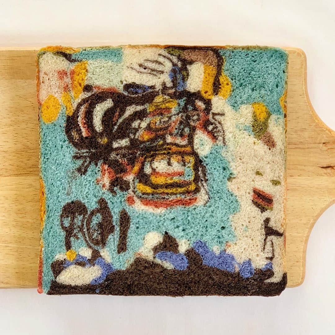Ranさんのインスタグラム写真 - (RanInstagram)「. . #konelbreadmuseum  . #basquiat  #jeanmichelbasquiat  . . . #イラストパン美術館  11作品目です♩  バスキア　「Untitled」 . . . #bread #baker #foodstagram #loafbread #toast #toastart #art #artfood #museum #breadart #foodart #illustration #パン #手作りパン #イラストパン #トーストアート #トーストアレンジ #食パン  #バスキア #バスキア展 #名画 #美術館 #アート #パン教室 #konel」1月22日 9時27分 - konel_bread